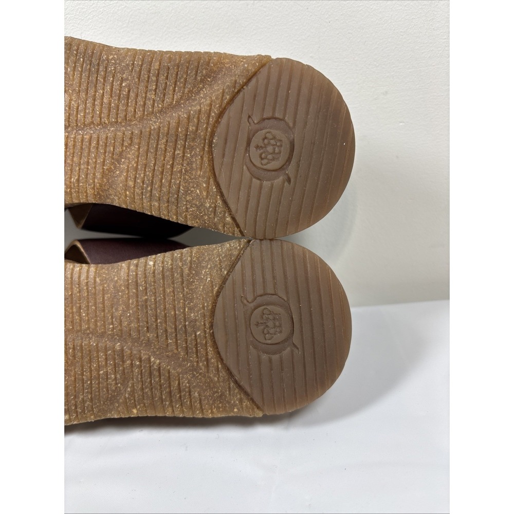 Born Womens 7 Cross Cross Slip On MLAS Brown Leather Slides Flats Casual Comfort - Picture 10 of 12